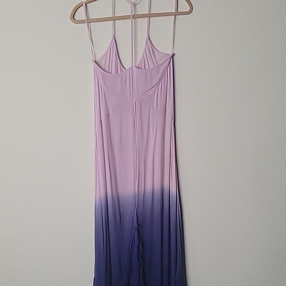 Free People XS Hazy Days Maxi Slip Dress Summer Sexy Purple Boho Ruffle Coquette - Picture 10 of 16
